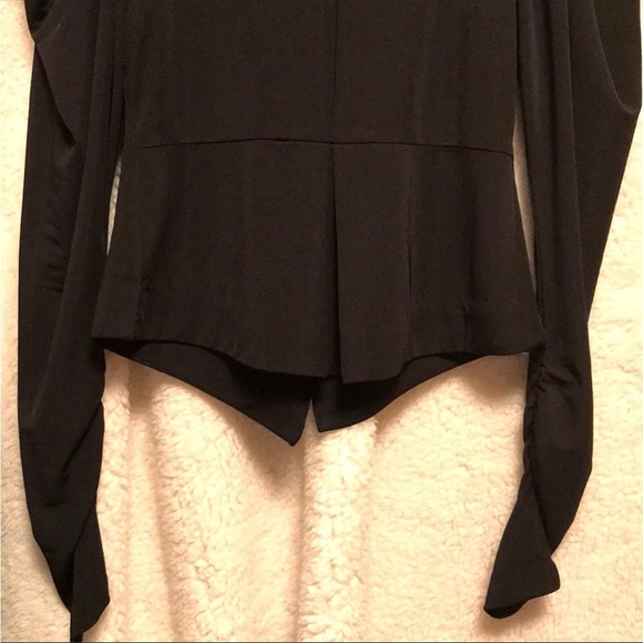 ARYN K Black peplum deep V-neck blazer jacket Size Small - Picture 8 of 11